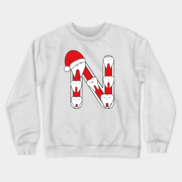 Letter N (Happimola Christmas Alphabet) Crewneck Sweatshirt by Happimola